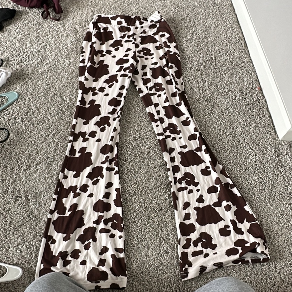 Cow print pants